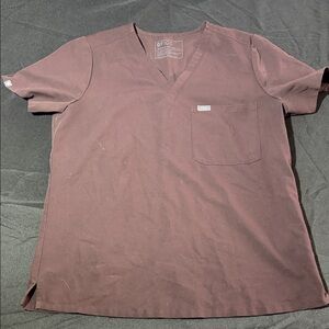 Figs Women's Dark Maroon Short Sleeve Top